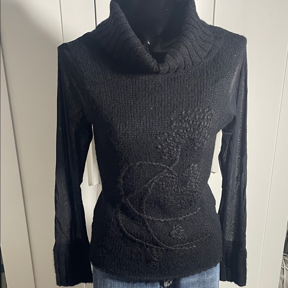 Black Cowl Neck Sweater
